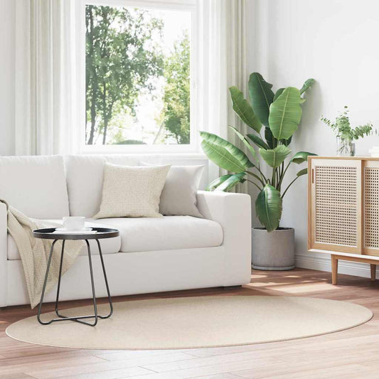 Area Rugs Oval HUARTE Beige 140 x 200 cm 100% Polyester