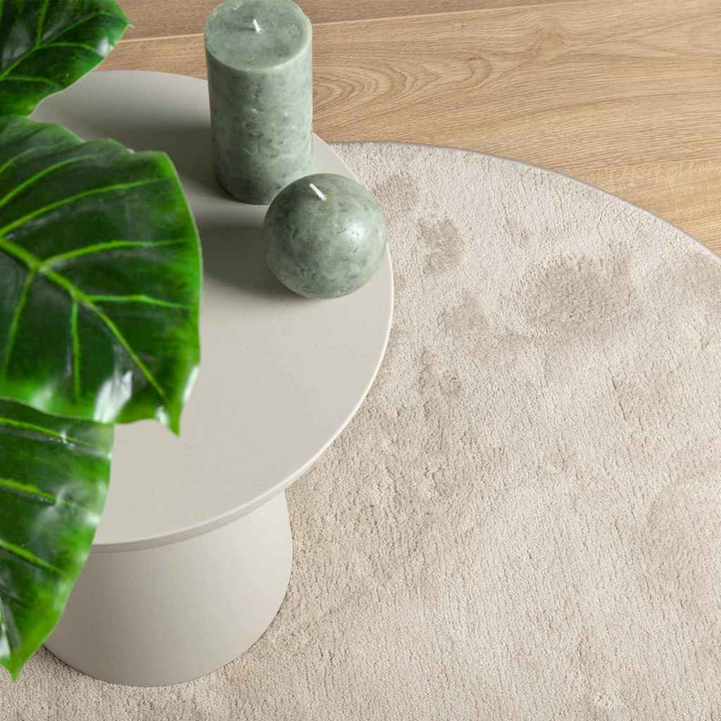 Area Rugs Oval HUARTE Beige 160 x 230 cm 100% Polyester