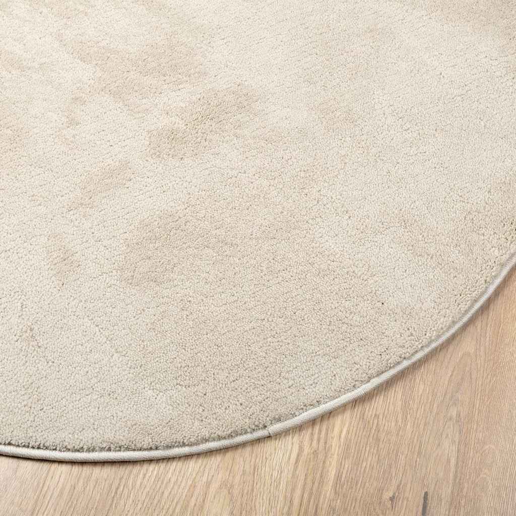Area Rugs Oval HUARTE Beige 160 x 230 cm 100% Polyester