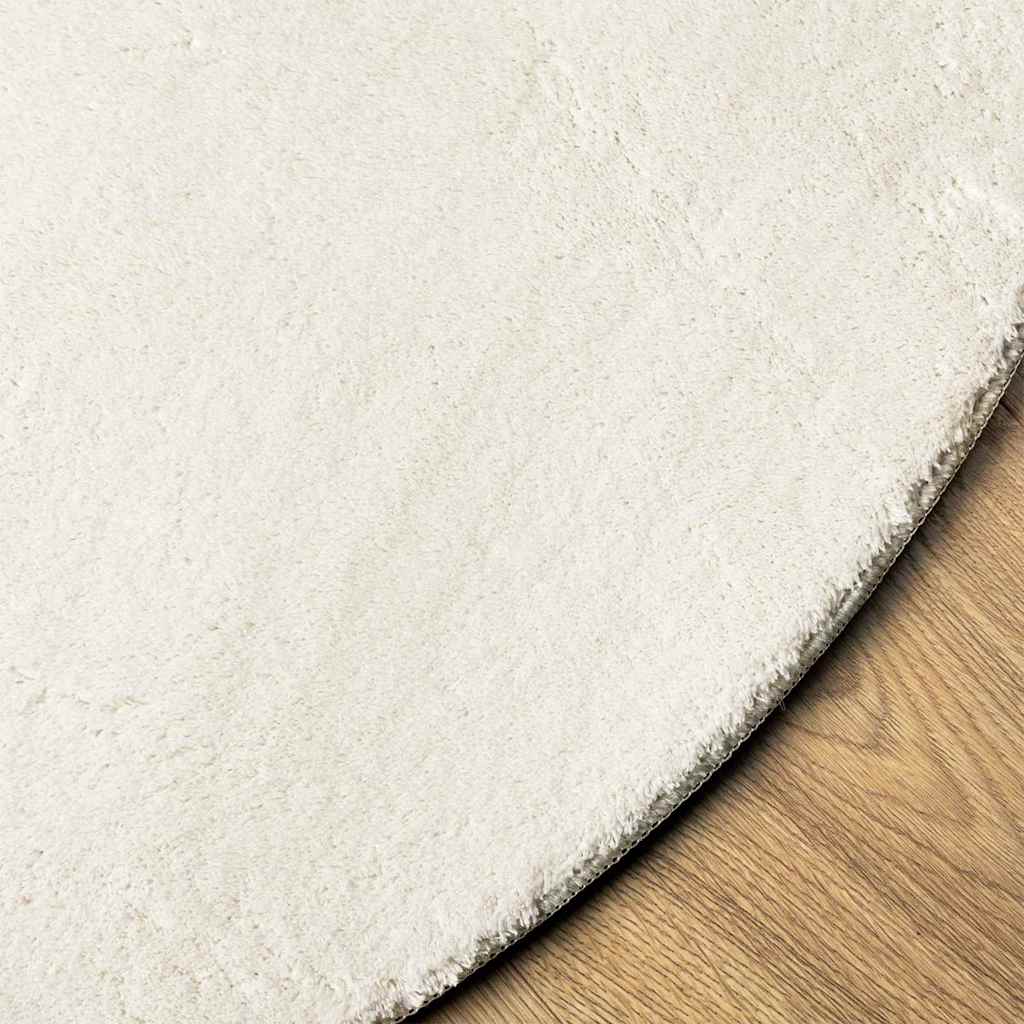 Area Rugs Oval HUARTE Cream 100 x 200 cm 100% Polyester