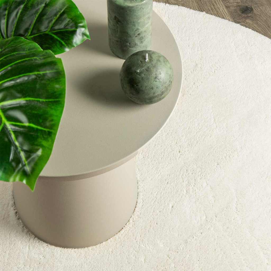 Area Rugs Oval HUARTE Cream 100 x 200 cm 100% Polyester
