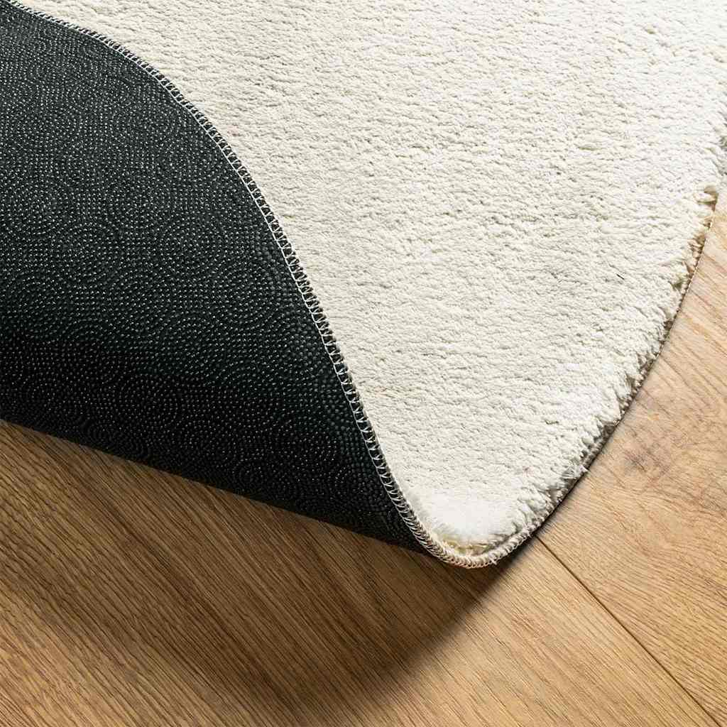 Area Rugs Oval HUARTE Cream 160 x 230 cm 100% Polyester