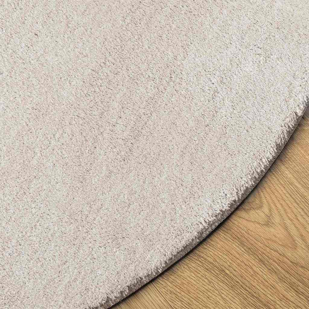 Area Rugs Oval HUARTE Sand 100 x 200 cm 100% Polyester