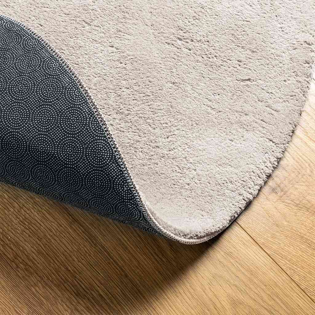 Area Rugs Oval HUARTE Sand 100 x 200 cm 100% Polyester