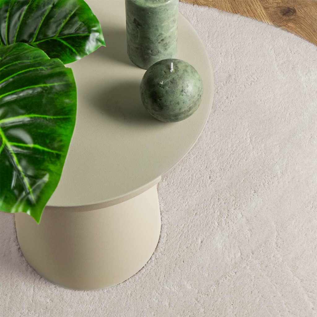 Area Rugs Oval HUARTE Sand 100 x 200 cm 100% Polyester