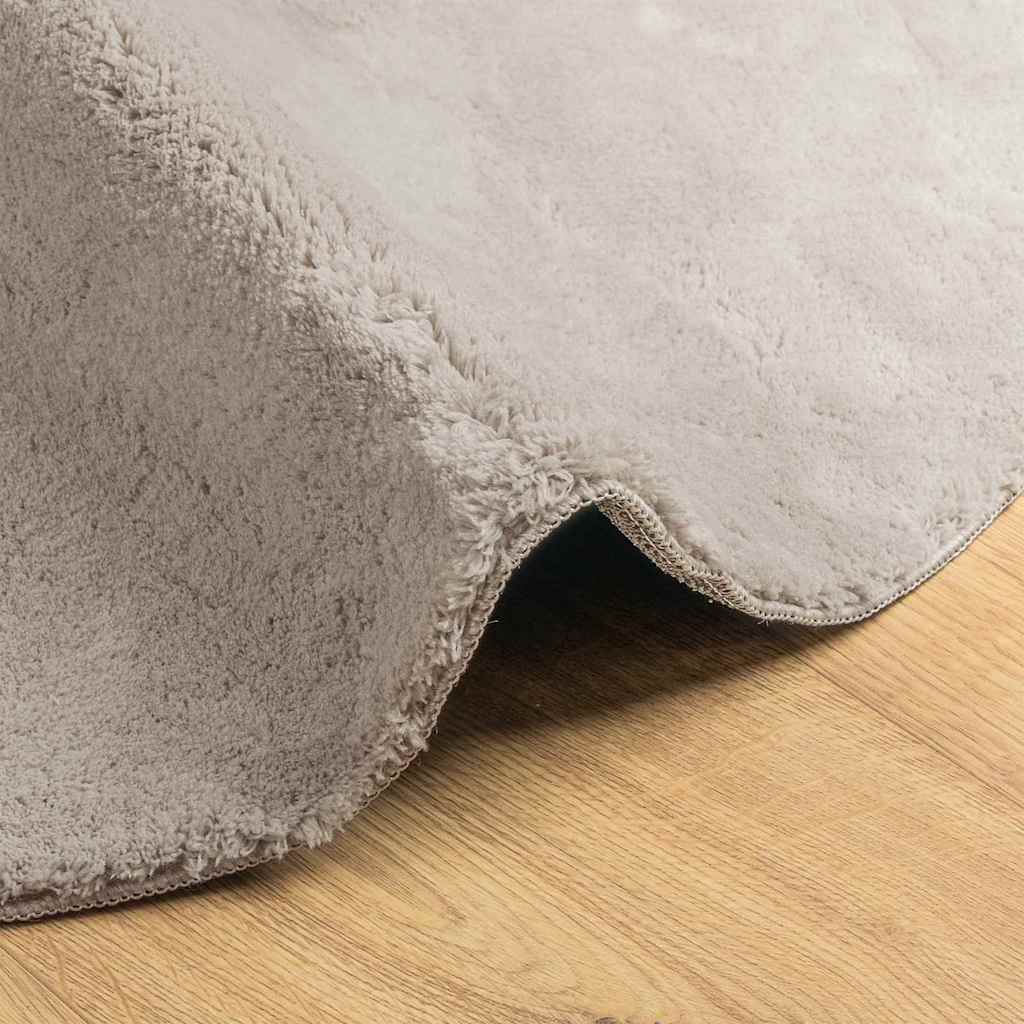 Area Rugs Oval HUARTE Sand 100 x 200 cm 100% Polyester