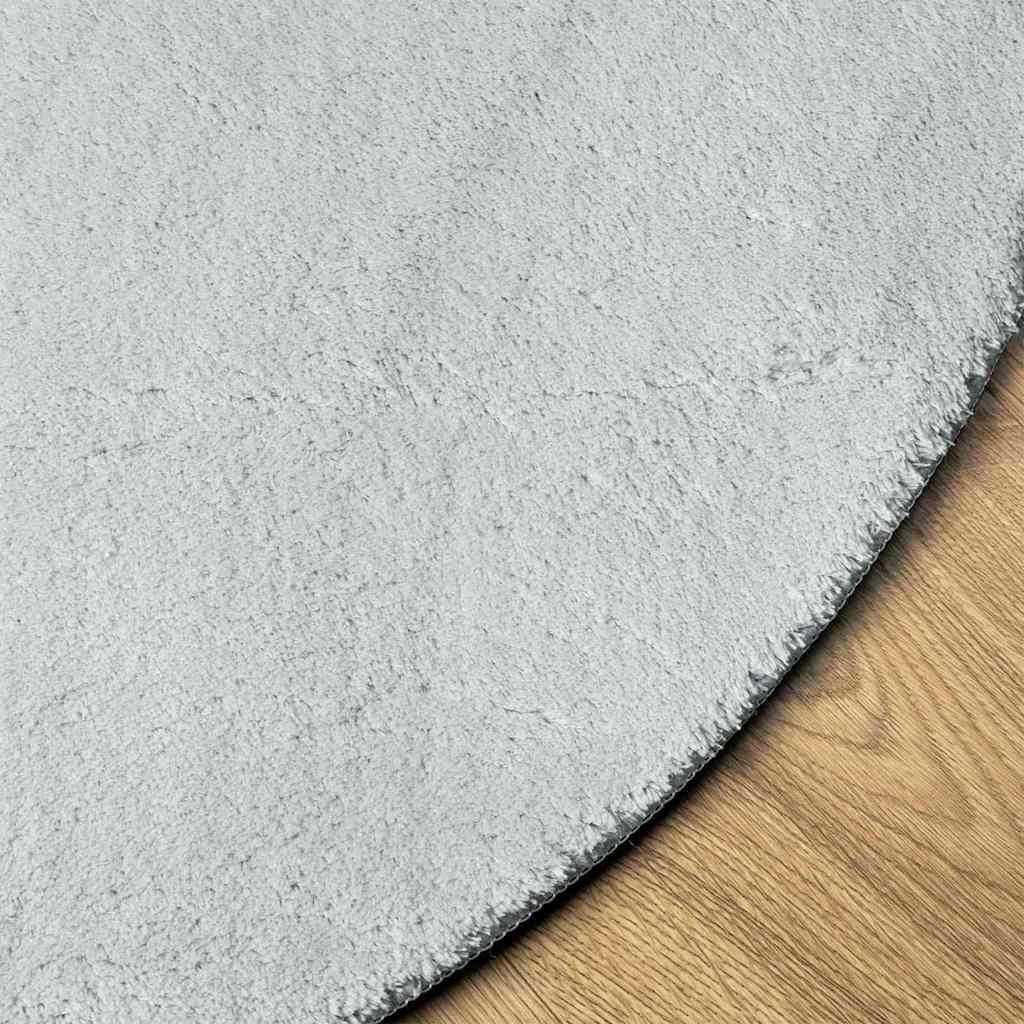 Area Rugs Oval HUARTE Grey 160 x 230 cm 100% Polyester
