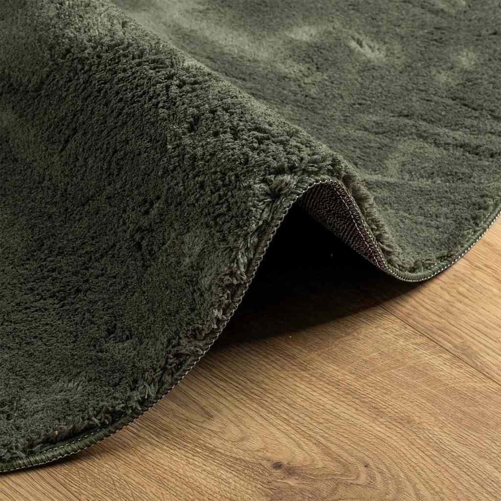 Area Rugs Oval HUARTE Forest Green 100 x 200 cm 100% Polyester
