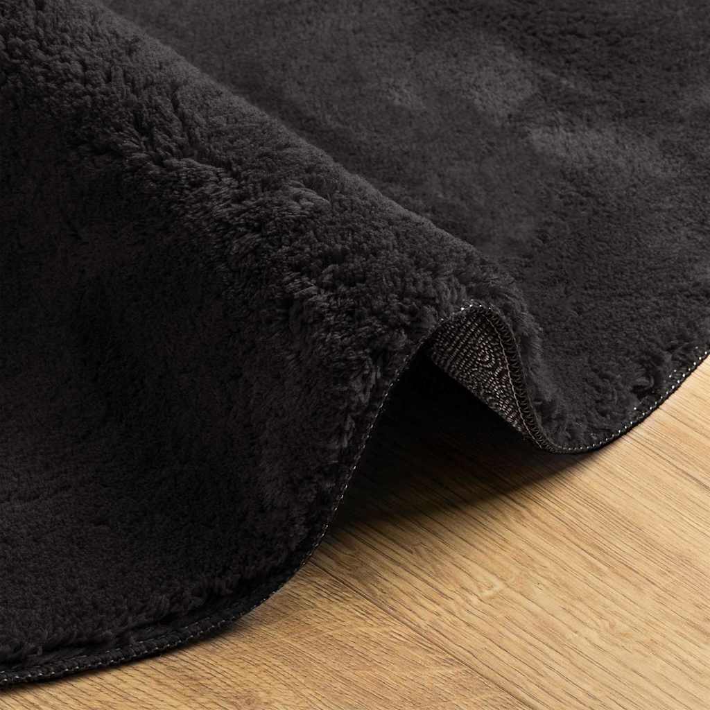 Area Rugs Oval HUARTE Black 120 x 170 cm 100% Polyester