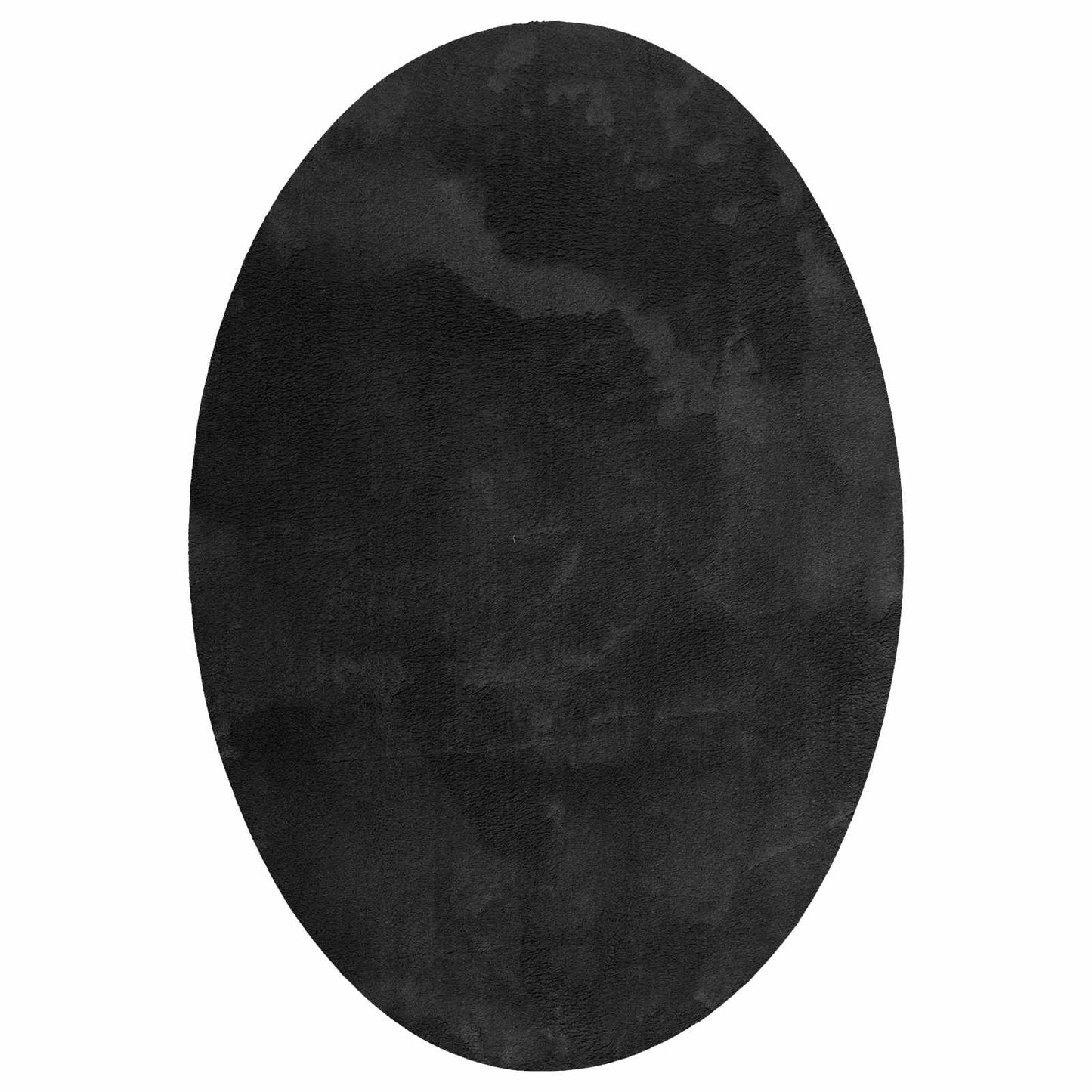 Area Rugs Oval HUARTE Black 140 x 200 cm 100% Polyester