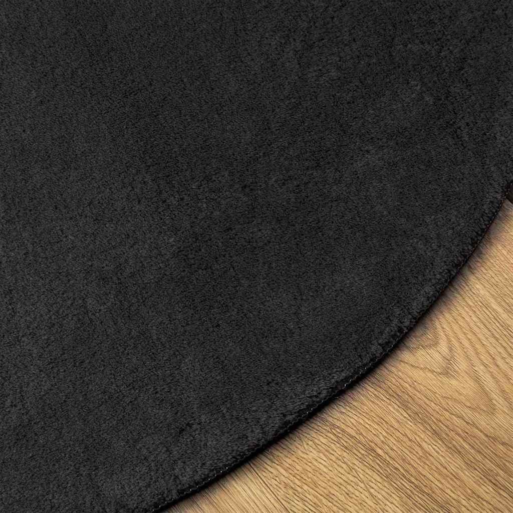 Area Rugs Oval HUARTE Black 160 x 230 cm 100% Polyester
