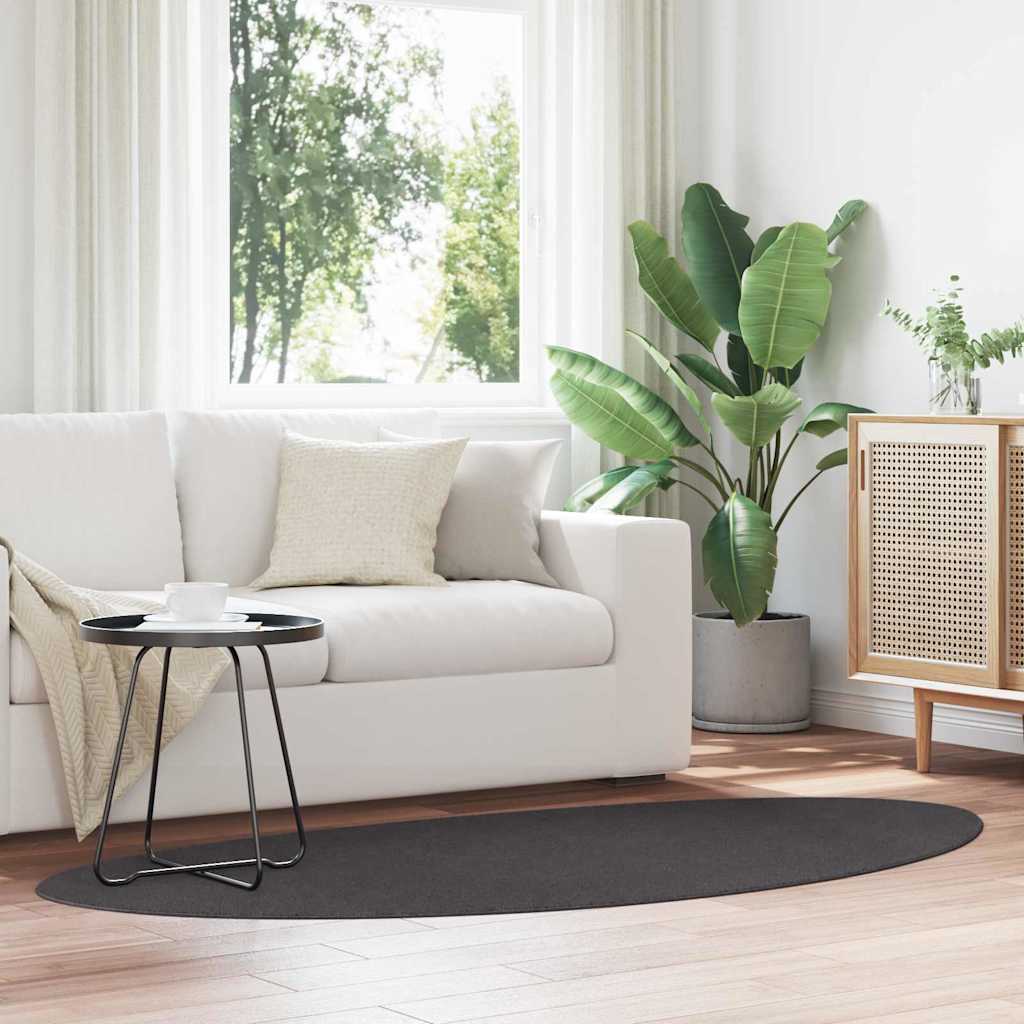 Area Rugs HUARTE Anthracite 100 x 200 cm Polyester