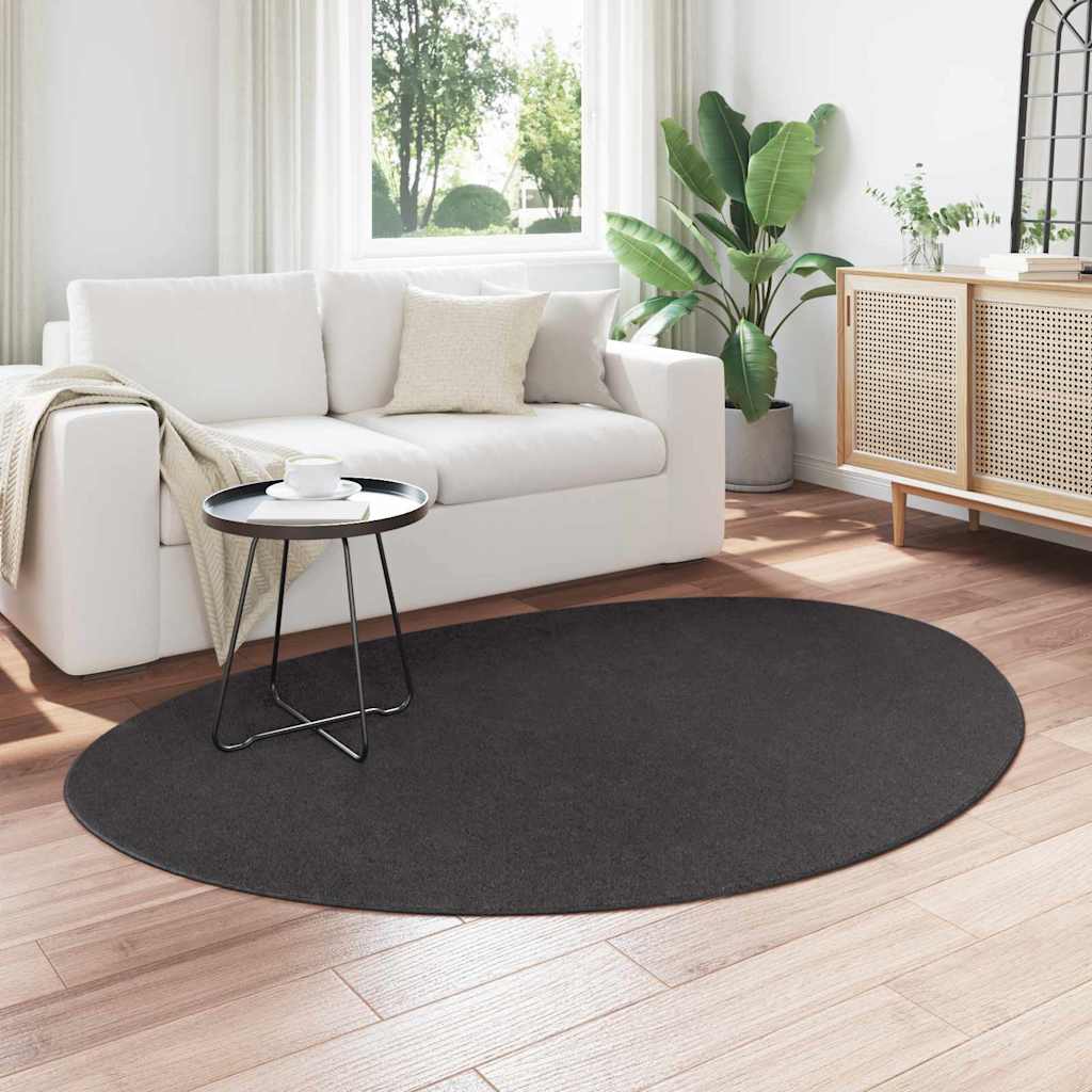 Area Rugs HUARTE Anthracite 140 x 200 cm Polyester
