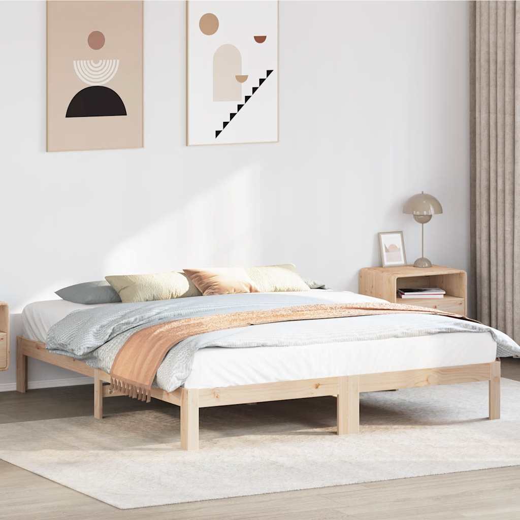 Bed Frame without Mattress 180x200 cm Super King Solid Wood Pine