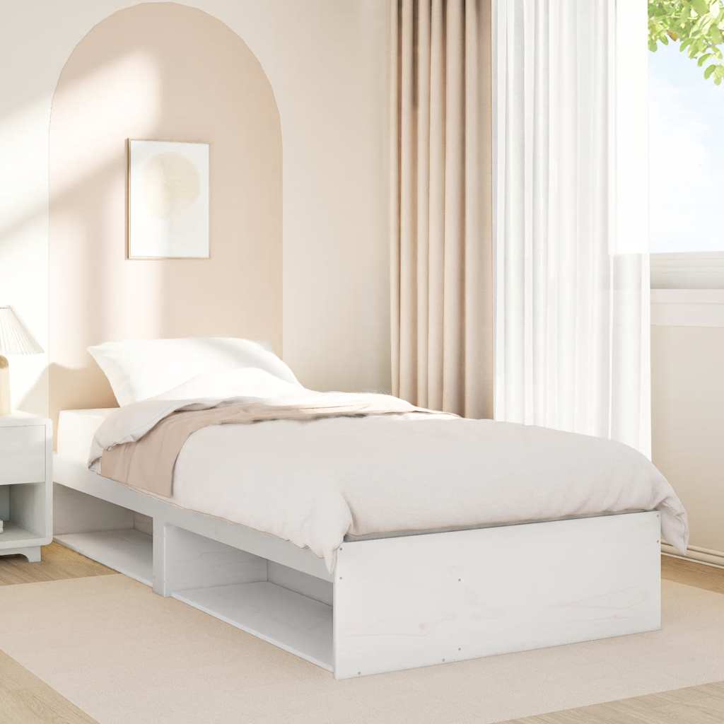 Day Bed without Mattress White 100x200 cm Solid Wood Pine