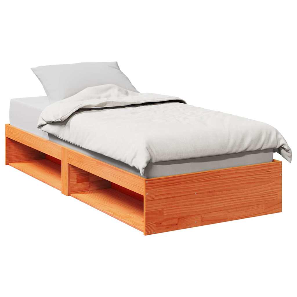 Day Bed without Mattress Wax Brown 90x200 cm Solid Wood Pine