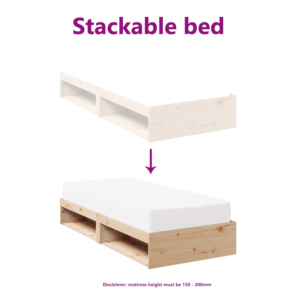 Day Bed without Mattress 80x200 cm Solid Wood Pine