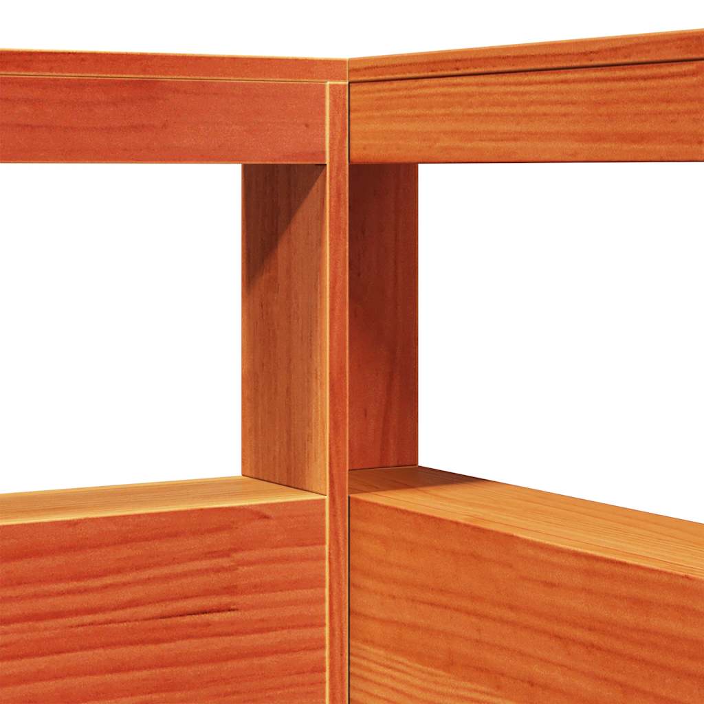 Bookcase Headboard L-Shaped Wax Brown 80 cm Solid Wood Pine