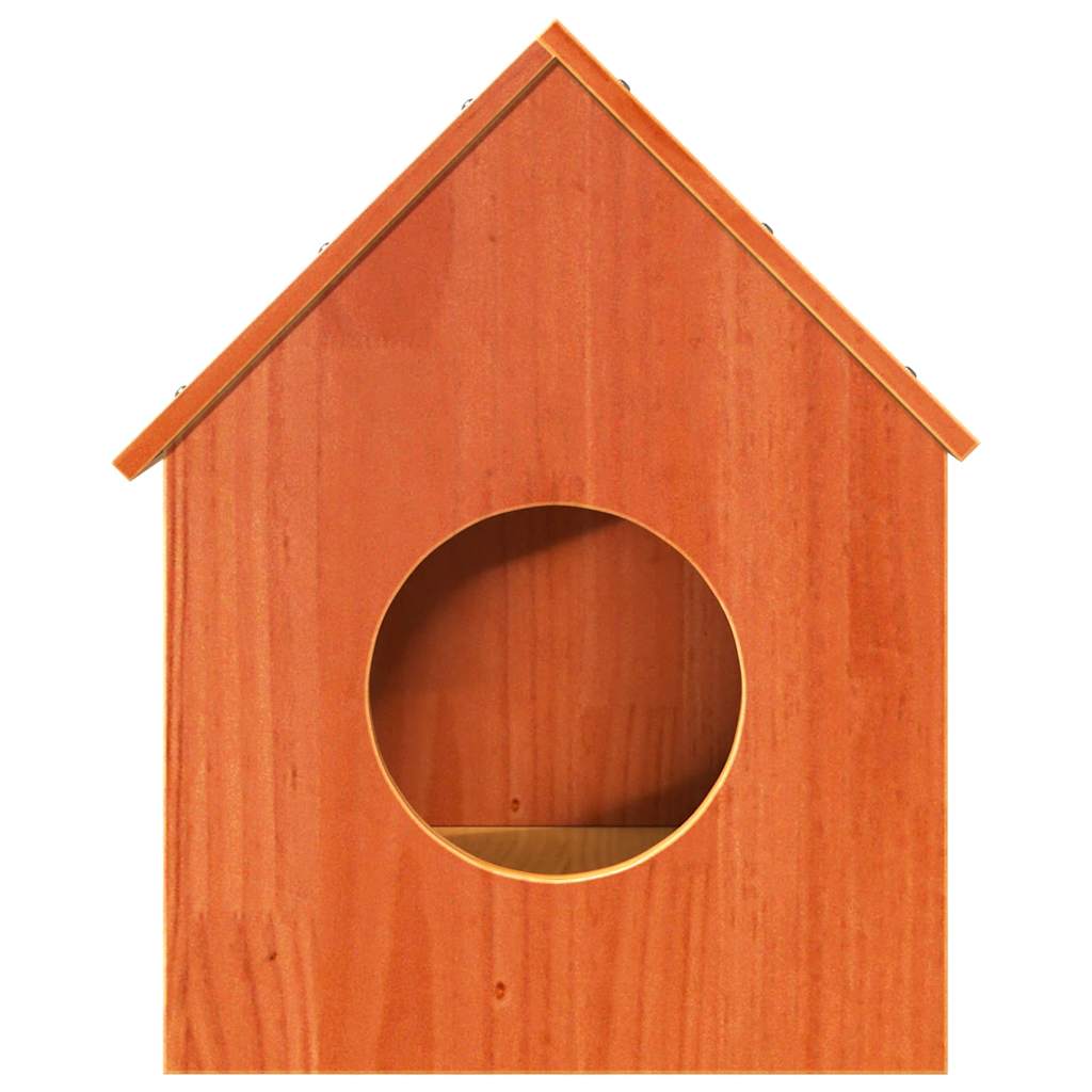 vidaXL Cat House Wax Brown 41x50x50 cm Solid Wood Pine