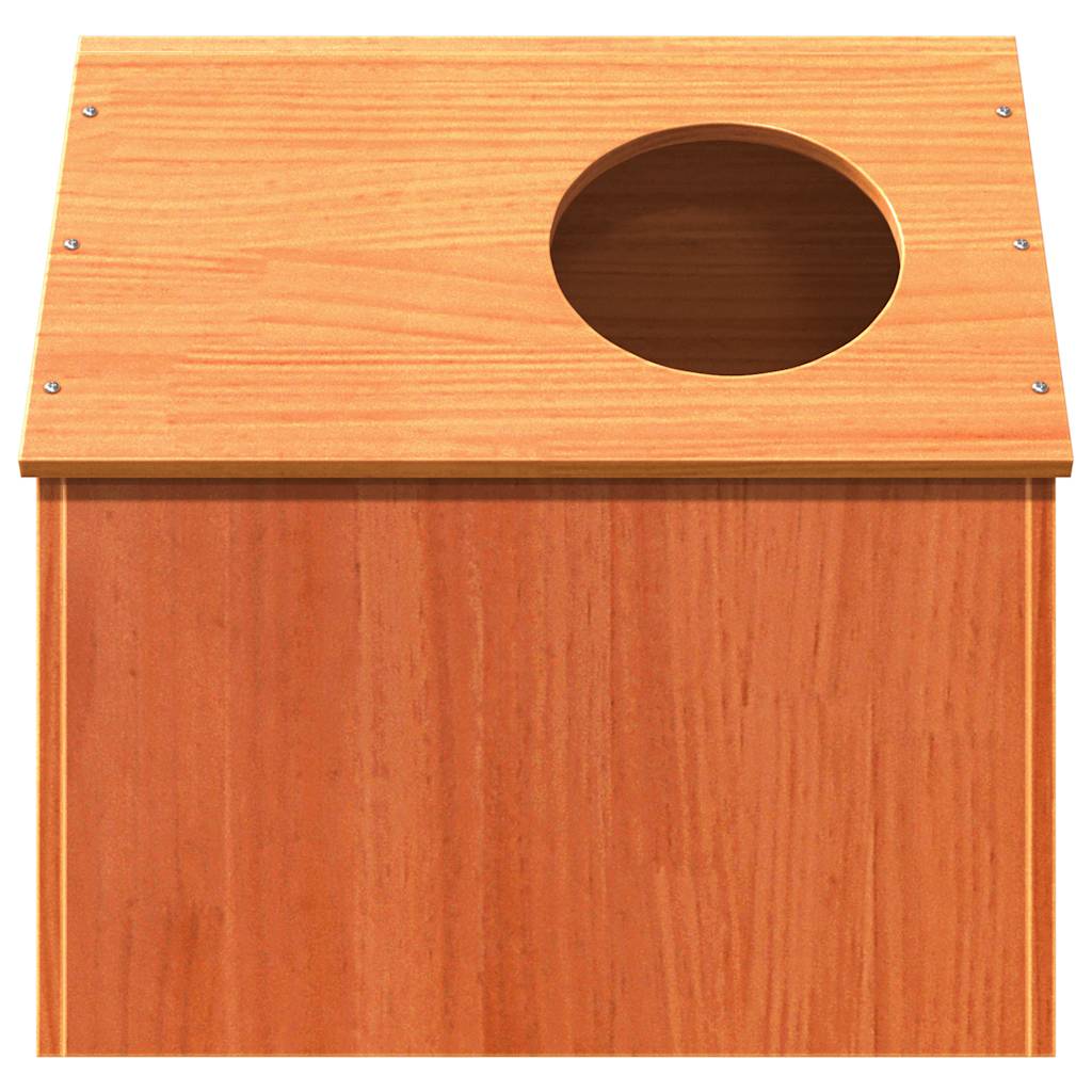 vidaXL Cat House Wax Brown 41x50x50 cm Solid Wood Pine