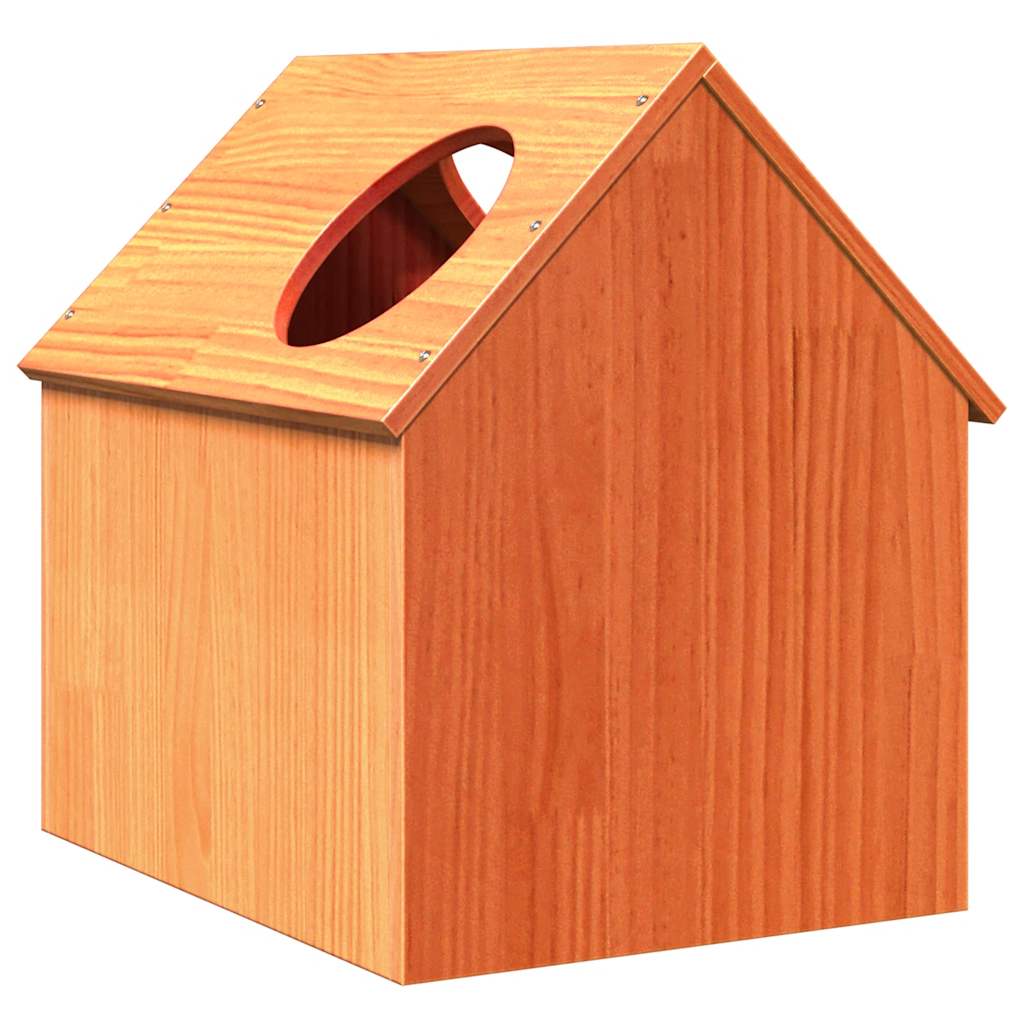 vidaXL Cat House Wax Brown 41x50x50 cm Solid Wood Pine