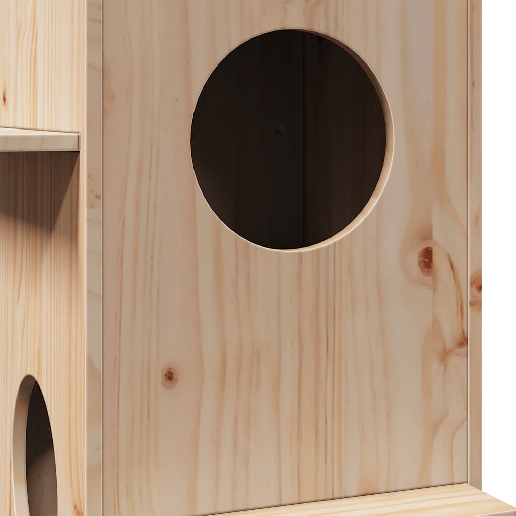 vidaXL Cat House 43x43x90 cm Solid Wood Pine