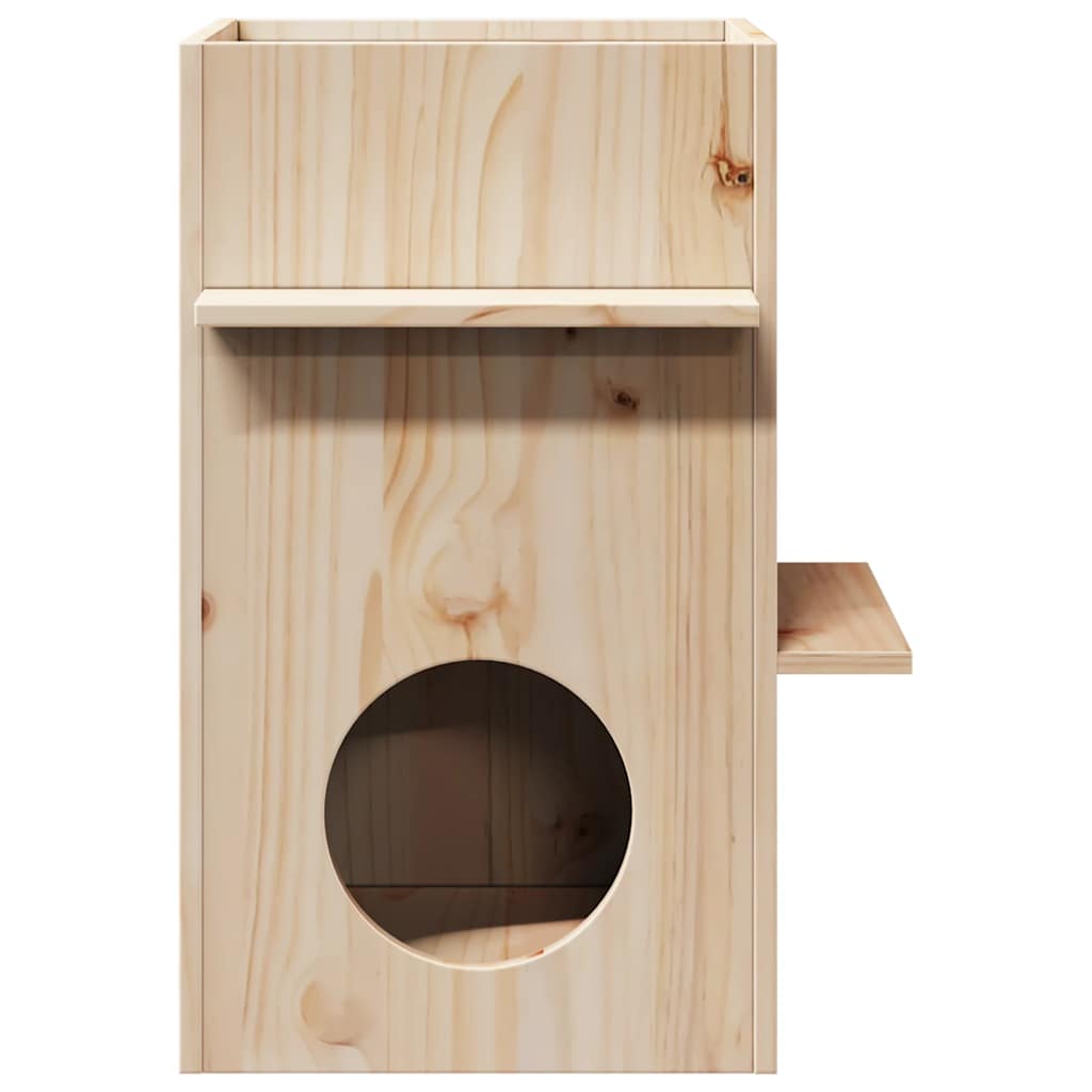 vidaXL Cat House 43x43x60 cm Solid Wood Pine