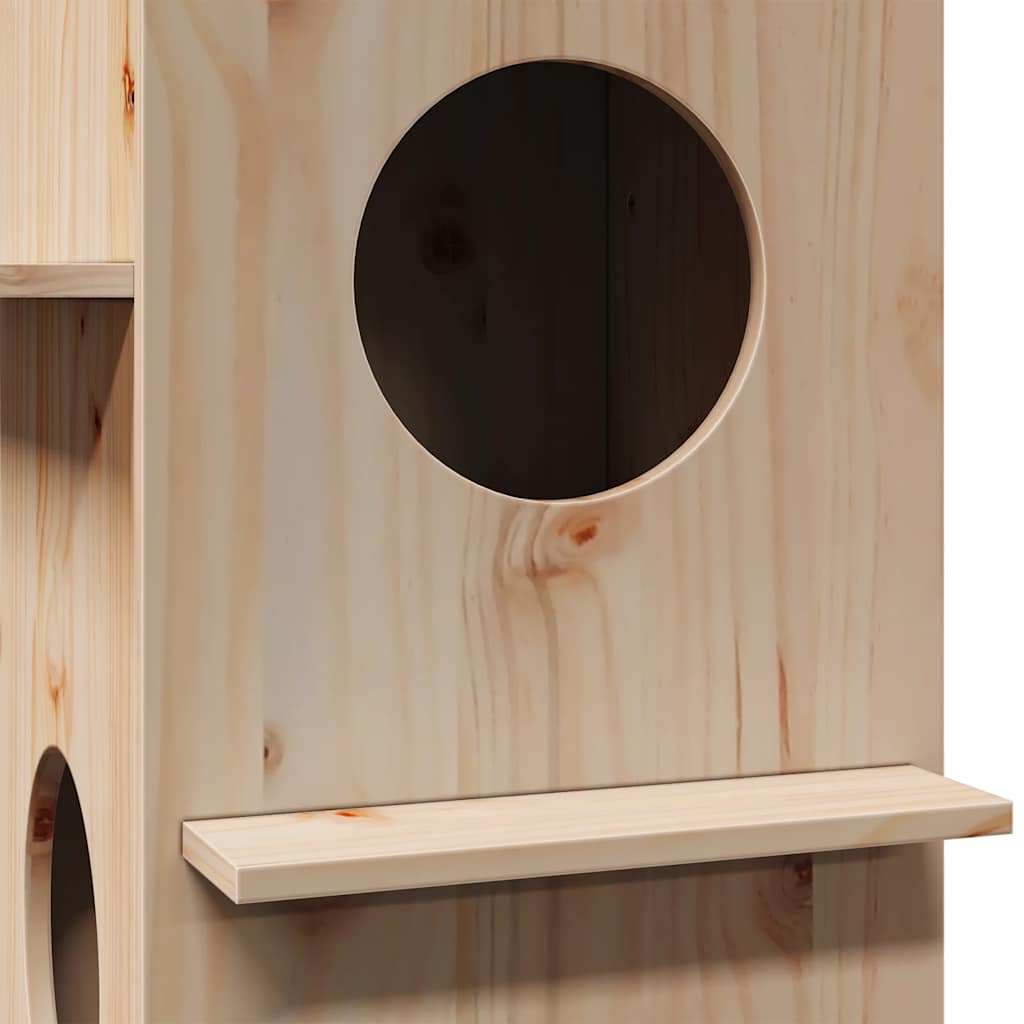 vidaXL Cat House 43x43x60 cm Solid Wood Pine