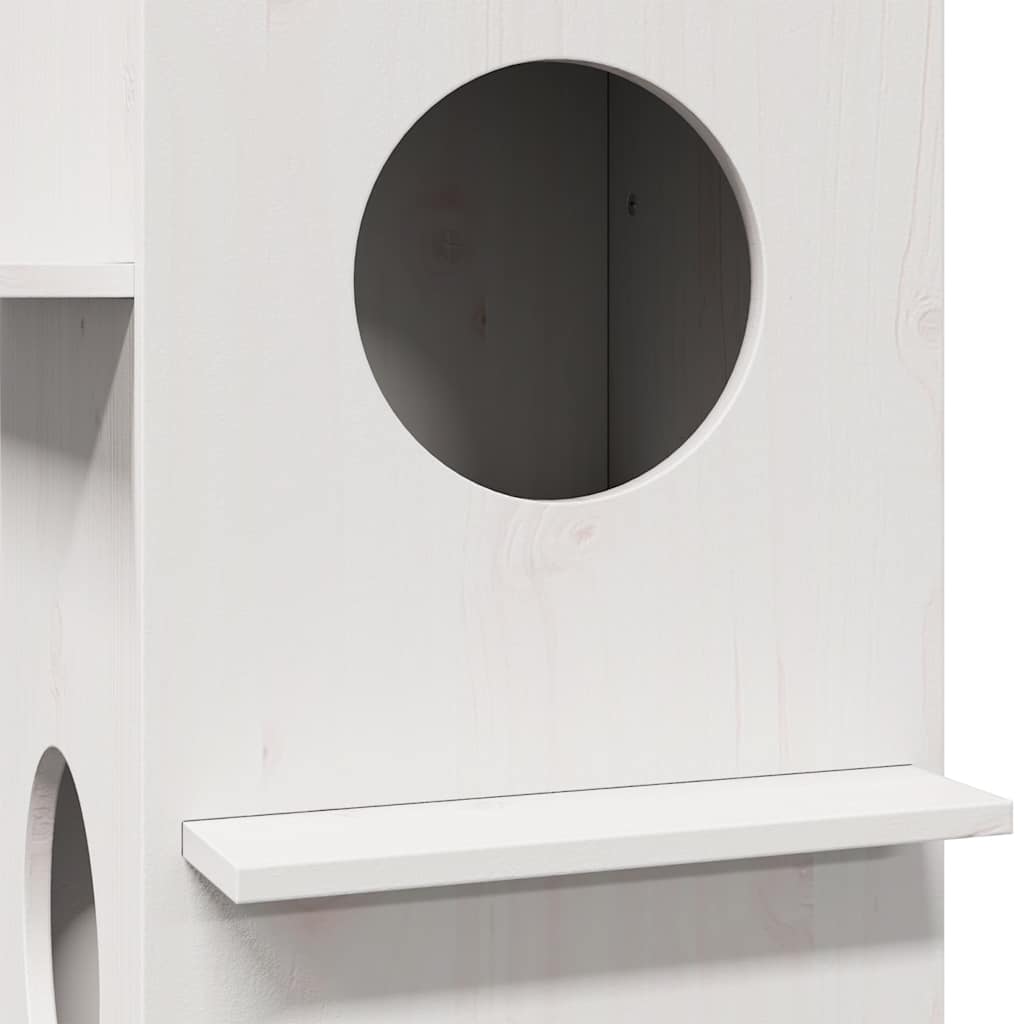 vidaXL Cat House White 43x43x60 cm Solid Wood Pine