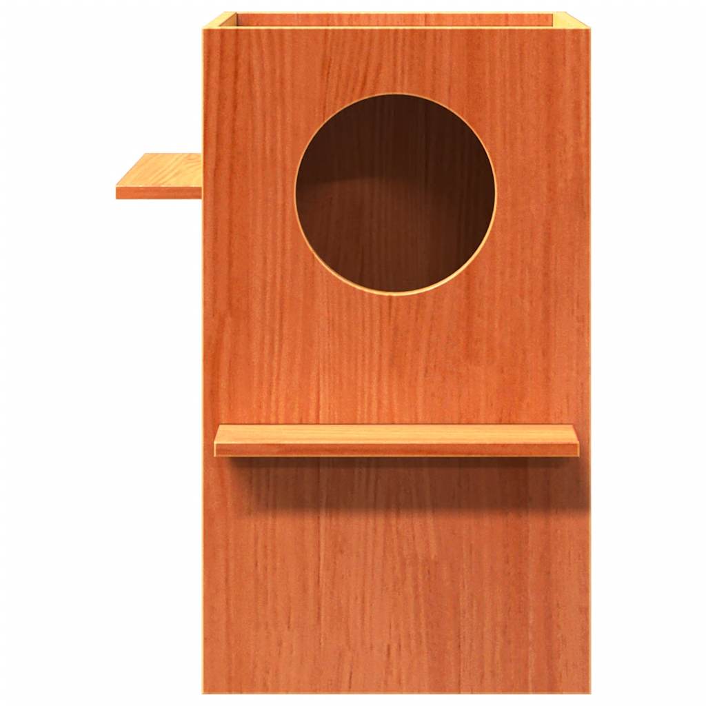 vidaXL Cat House Wax Brown 43x43x60 cm Solid Wood Pine