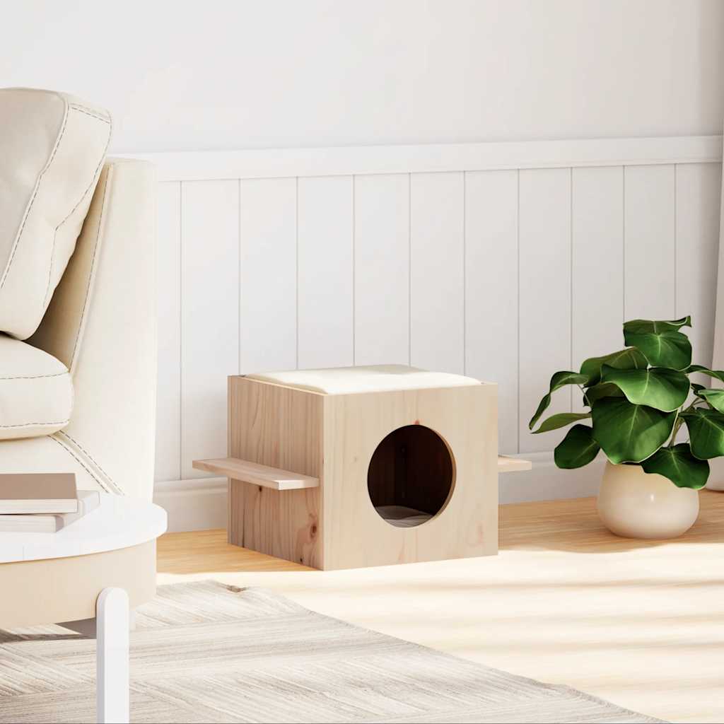 vidaXL Cat House 51x35x30 cm Solid Wood Pine