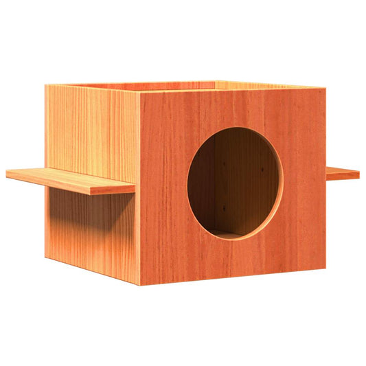 vidaXL Cat House Wax Brown 51x35x30 cm Solid Wood Pine