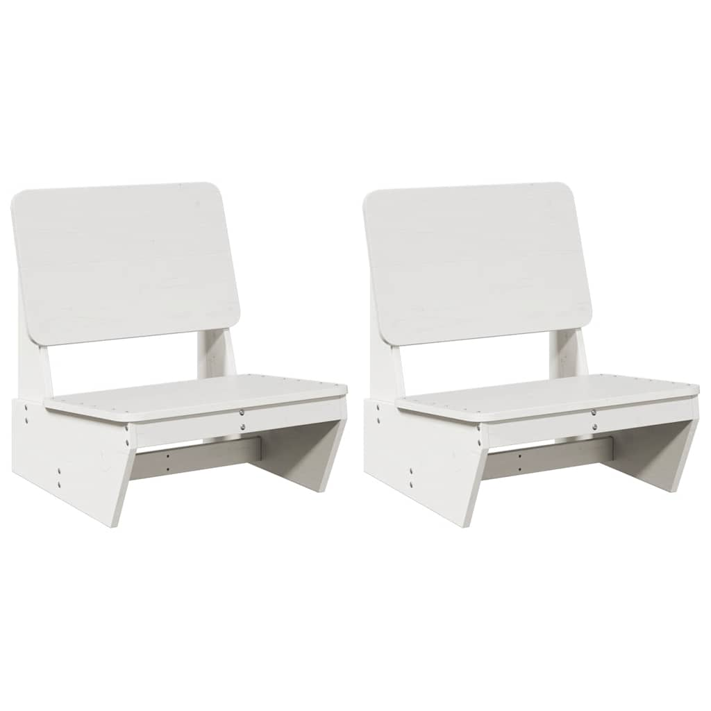 vidaXL Garden Chairs 2 pcs White 60x64x70.5 cm Solid Wood Pine