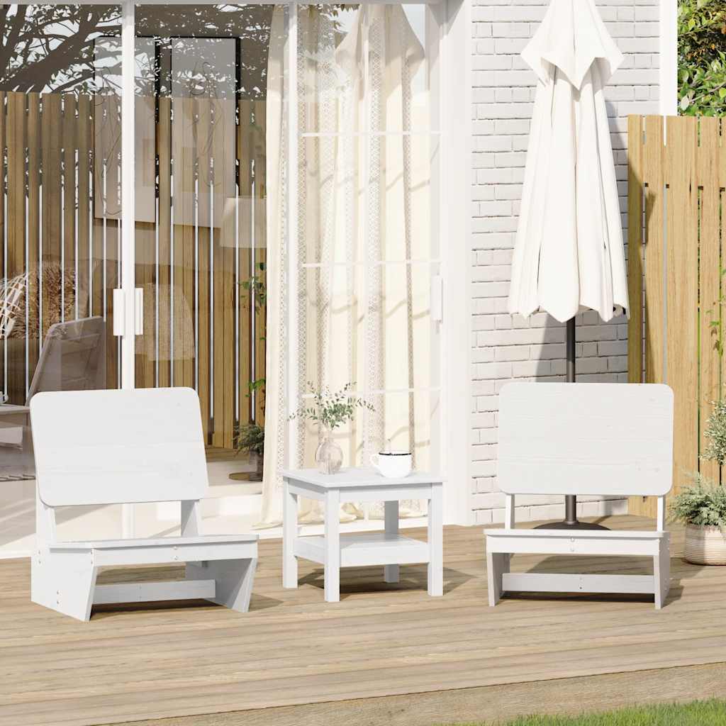 vidaXL Garden Chairs 2 pcs White 60x64x70.5 cm Solid Wood Pine