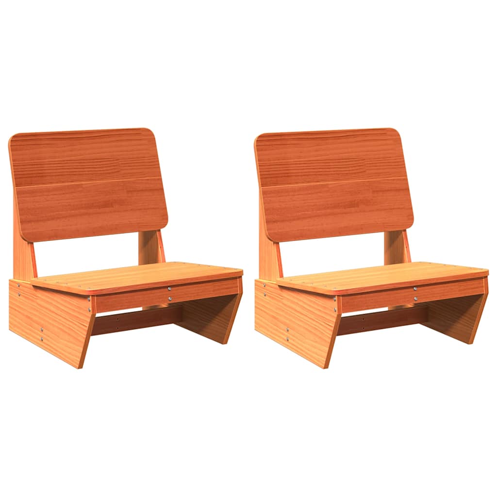 vidaXL Garden Chairs 2 pcs Wax Brown 60x64x70.5 cm Solid Wood Pine