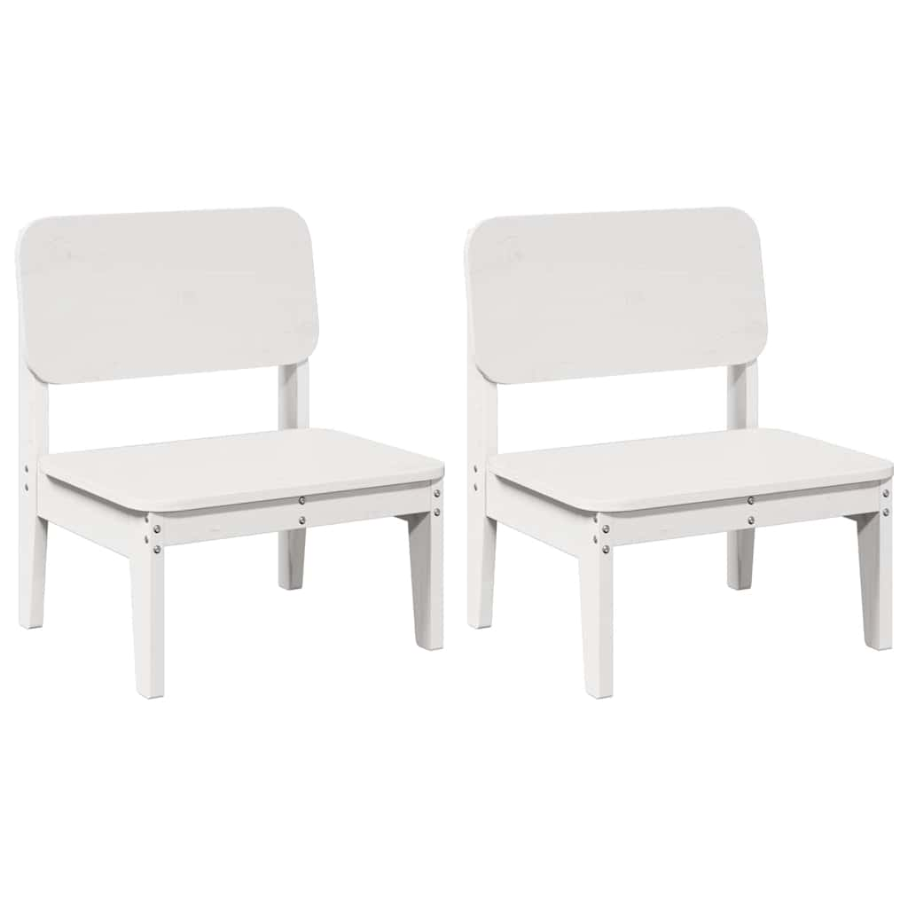 vidaXL Garden Chairs 2 pcs White 60x52.5x72 cm Solid Wood Pine