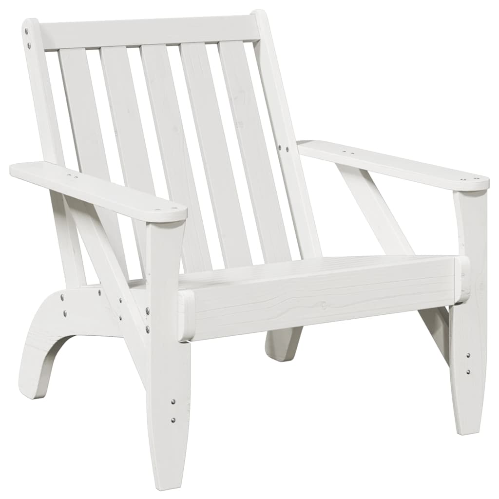 vidaXL Garden Adirondack Chair White 75x77x77 cm Solid Wood Pine