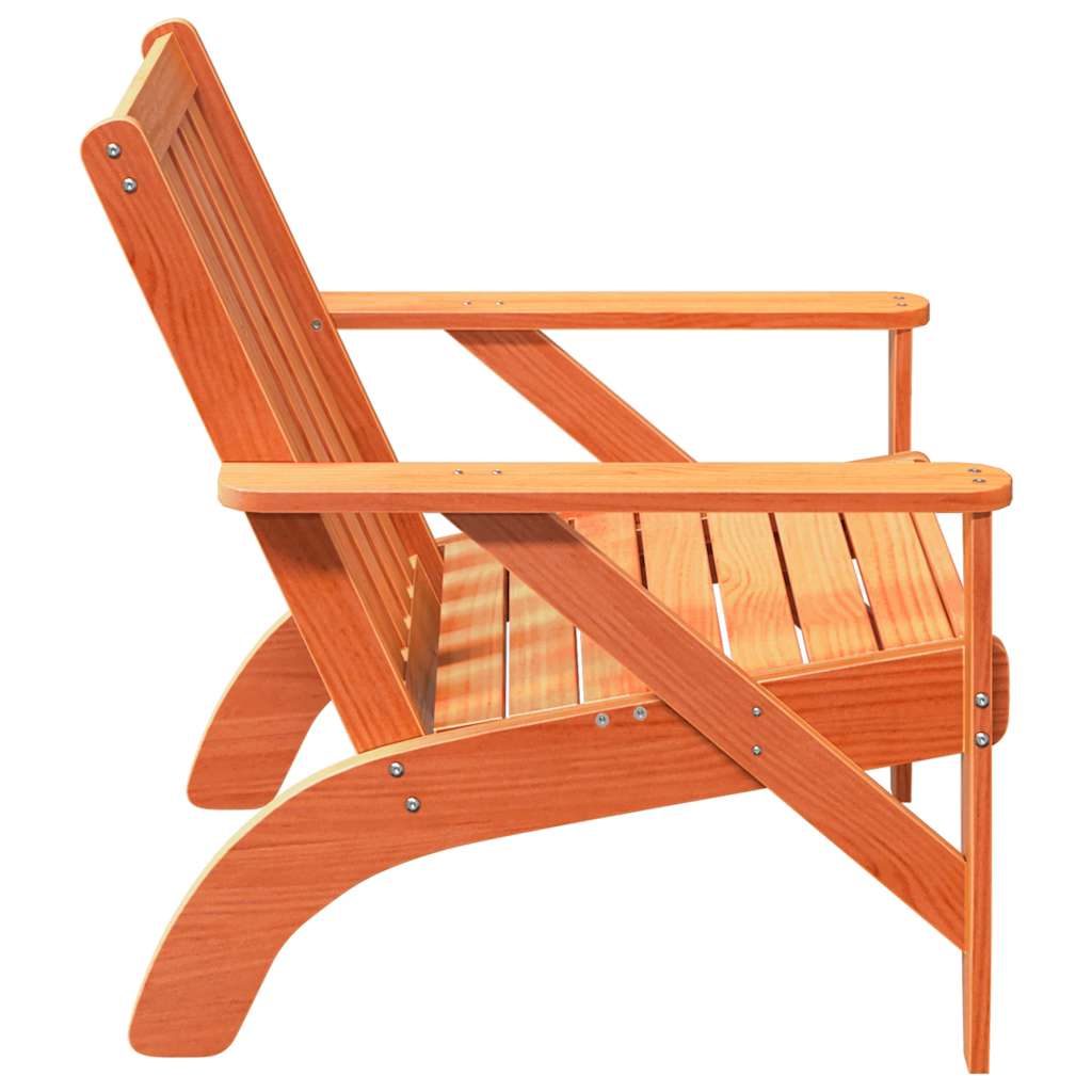 vidaXL Garden Adirondack Chair Wax Brown 75x77x77 cm Solid Wood Pine