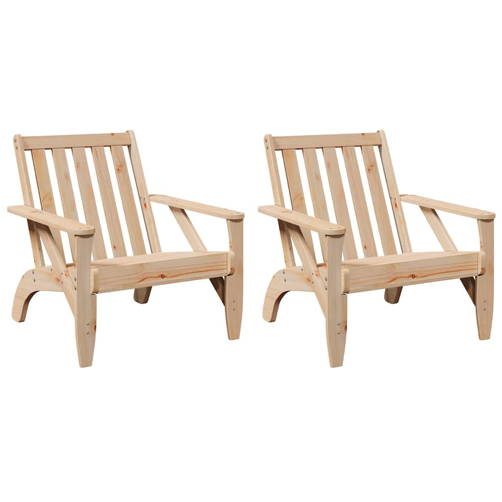 vidaXL Garden Adirondack Chairs 2 pcs 75x77x77 cm Solid Wood Pine