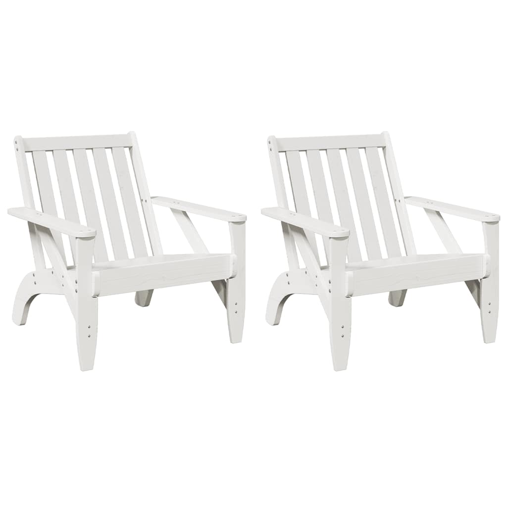 vidaXL Garden Adirondack Chairs 2 pcs White 75x77x77 cm Solid Wood Pine