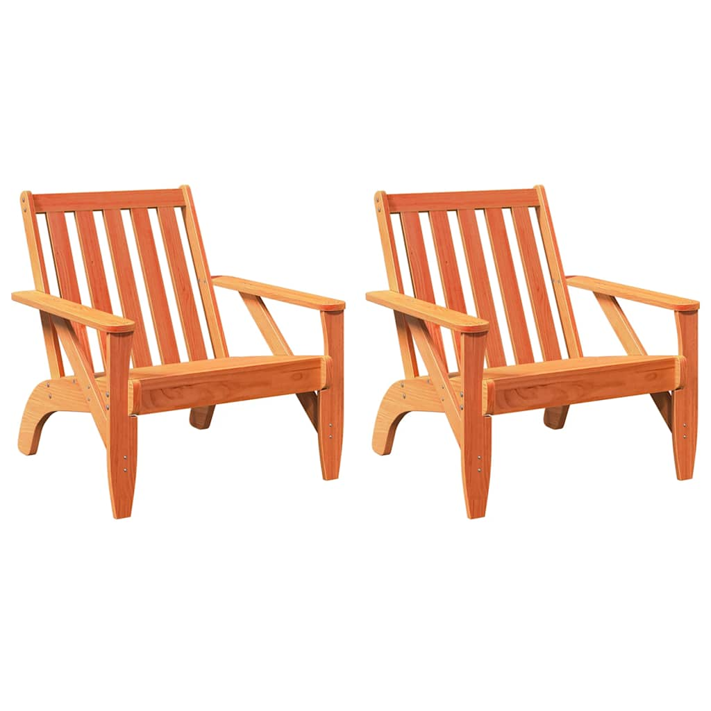 vidaXL Garden Adirondack Chairs 2 pcs Wax Brown 75x77x77 cm Solid Wood Pine