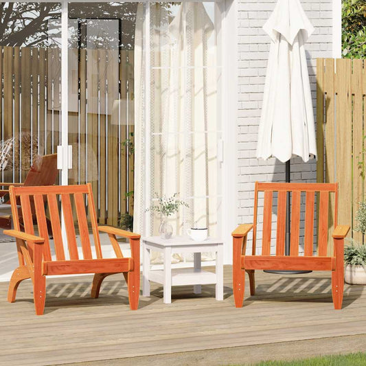 vidaXL Garden Adirondack Chairs 2 pcs Wax Brown 75x77x77 cm Solid Wood Pine