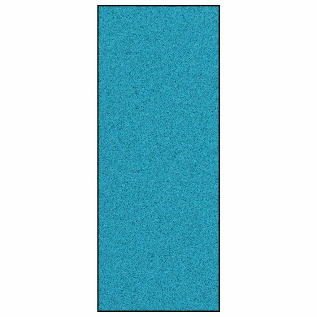 Doormat Cyan and Black 120 x 300 cm 100% Polyamide