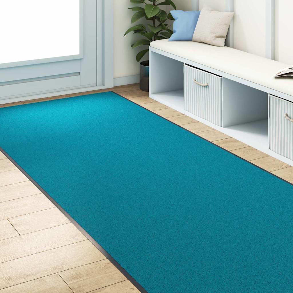 Doormat Cyan and Black 120 x 350 cm 100% Polyamide