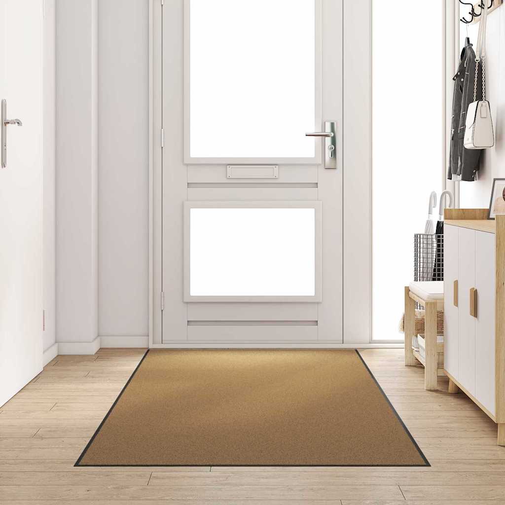 Doormat Other Cream and Black 120 x 250 cm Polyamide and PVC