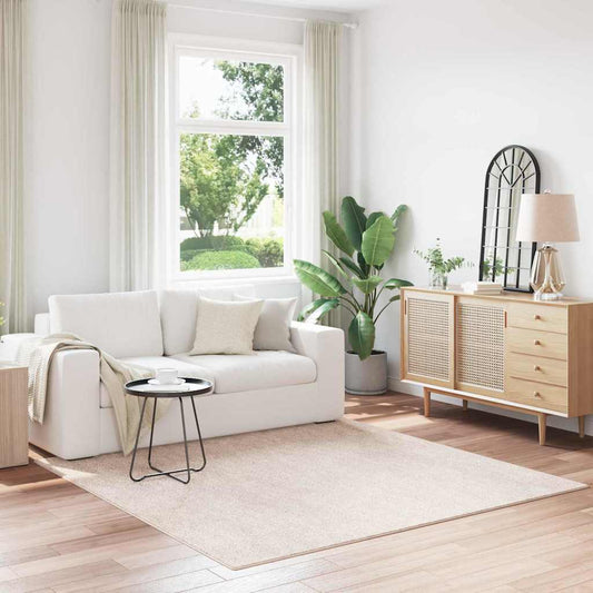 Anti-slip Shaggy Rug Cream 200 x 200 cm PP