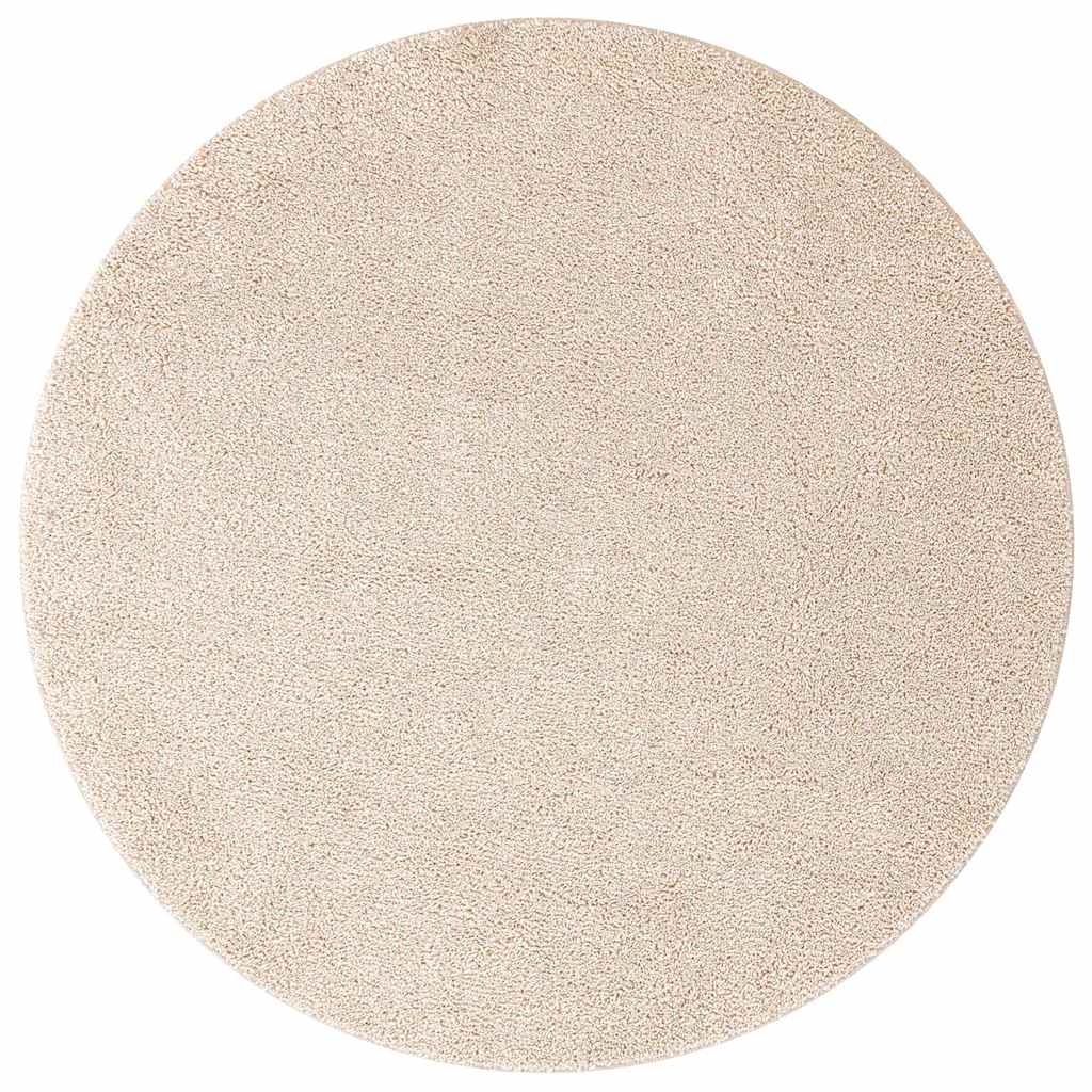 Anti-slip Shaggy Rug Cream 120 x 120 cm PP