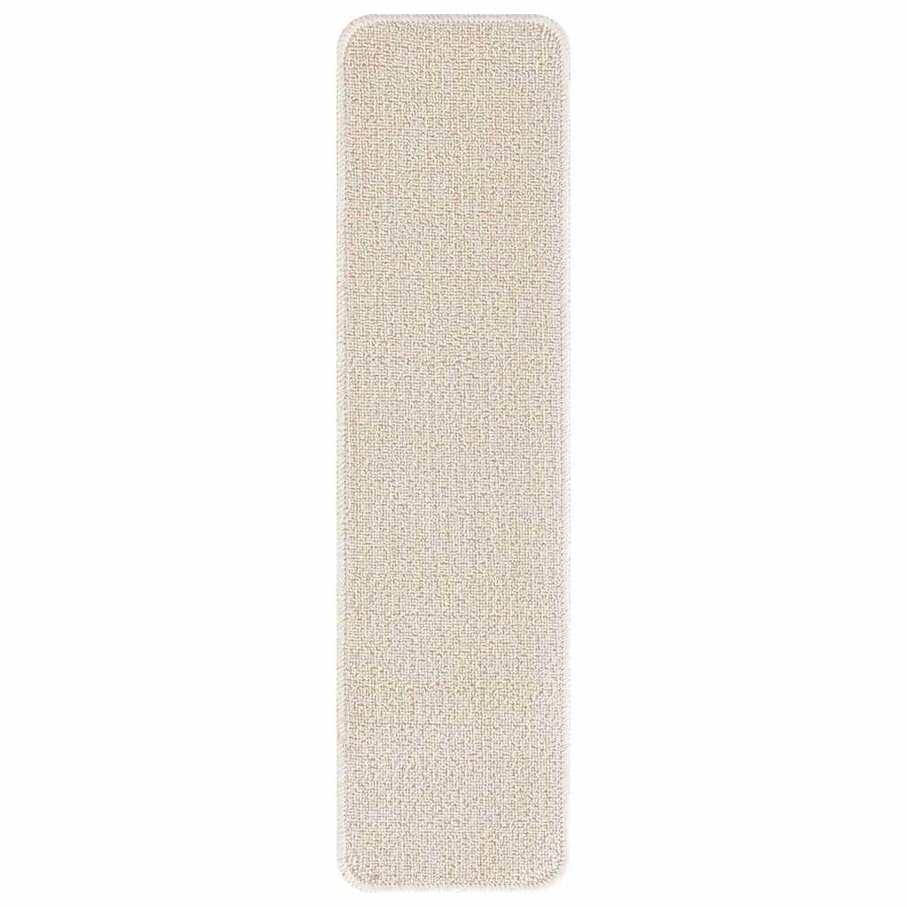 Anti-slip Stair Mats Rectangular 15 pcs Cream 75 x 20 cm PP
