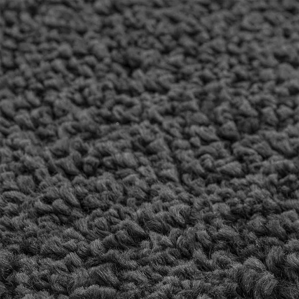 Anti-slip Bath Mat with Toilet Cut Dark Grey 50 x 50 cm PP