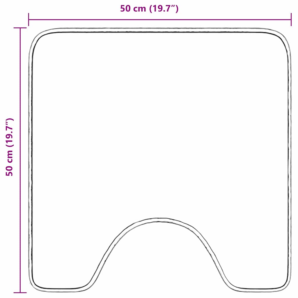 Anti-slip Bath Mat with Toilet Cut Purple 50 x 50 cm PP